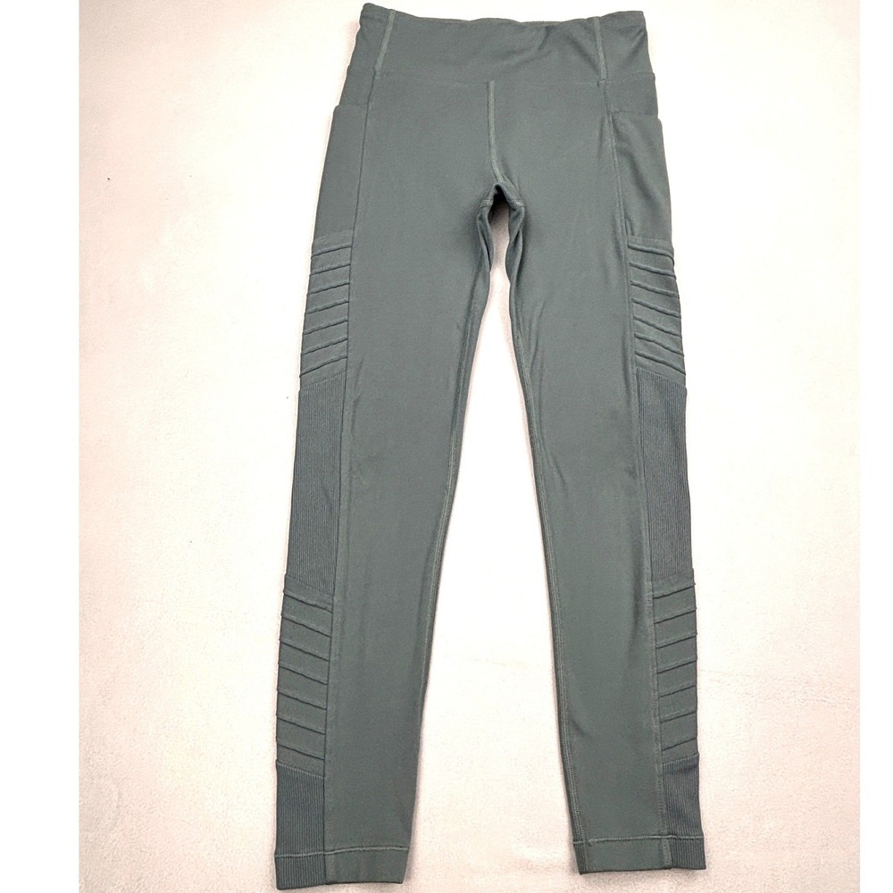 Athleta Girl Moto-Vating Tight Leggings‎ Girls Medium 8-10 Sage Green Pocket